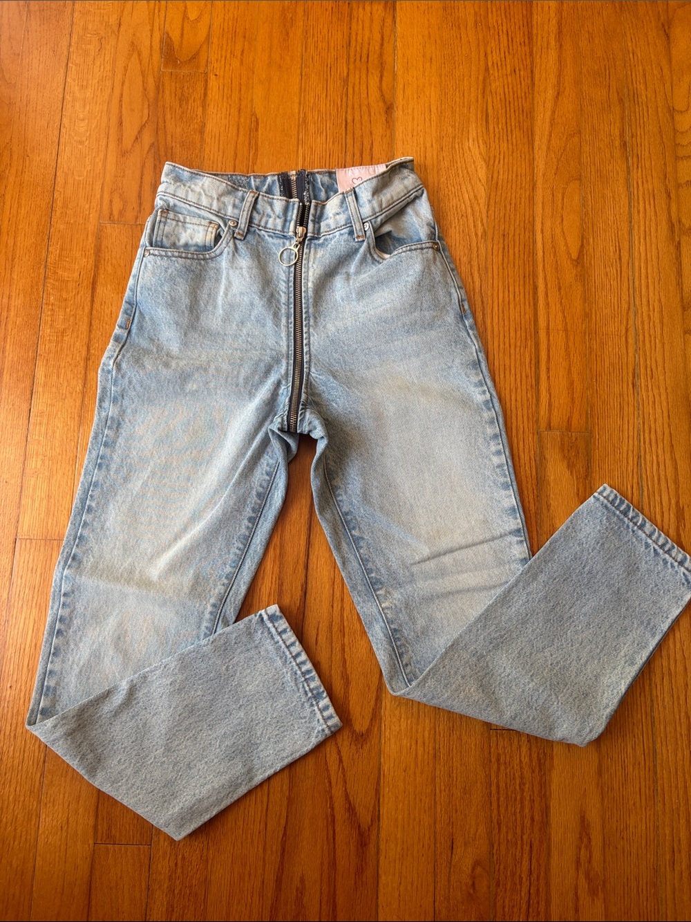 REVICE Split High Waist Straight Leg Jeans